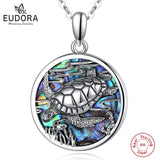 Eudora 925 Silver Sea Turtle Pendant Necklace