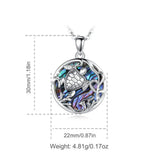 Sterling Silver Sea Turtle Pendant Necklace with Mother of Pearl