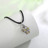 Eudora 925 Silver Skull Necklace Hip Hop Style Men Women Jewelry