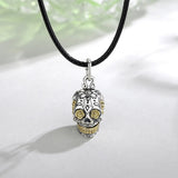 Eudora 925 Silver Skull Necklace Hip Hop Style Men Women Jewelry