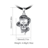 Eudora 925 Silver Skull Necklace Gothic Pendant Hip Hop