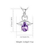 Eudora Silver Purple CZ Angel Doll Necklace Pendant Women's Jewelry