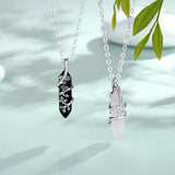 Eudora Silver Rose Flower Pendant with Pink Crystal