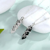 Eudora Silver Rose Flower Pendant with Pink Crystal