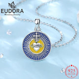 925 Sterling Silver Sacred Heart of Jesus Cross Necklace Enamel Pendant