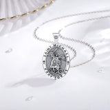 Eudora St. Michael Angel Necklace Sterling Silver Religious Pendant