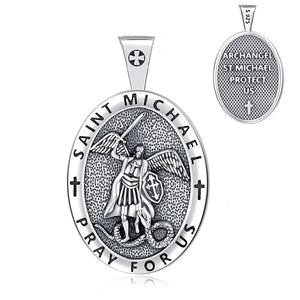 Eudora St. Michael Angel Necklace Sterling Silver Religious Pendant