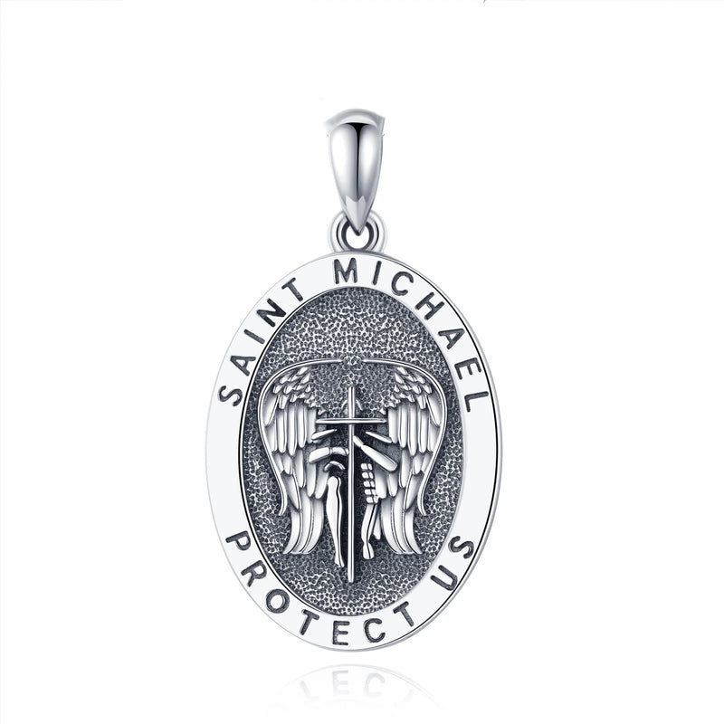 Eudora St. Michael Angel Wings Necklace 925 Silver