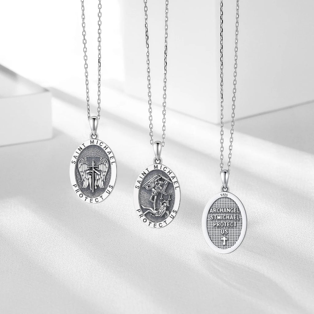 Eudora St. Michael Angel Wings Necklace 925 Silver