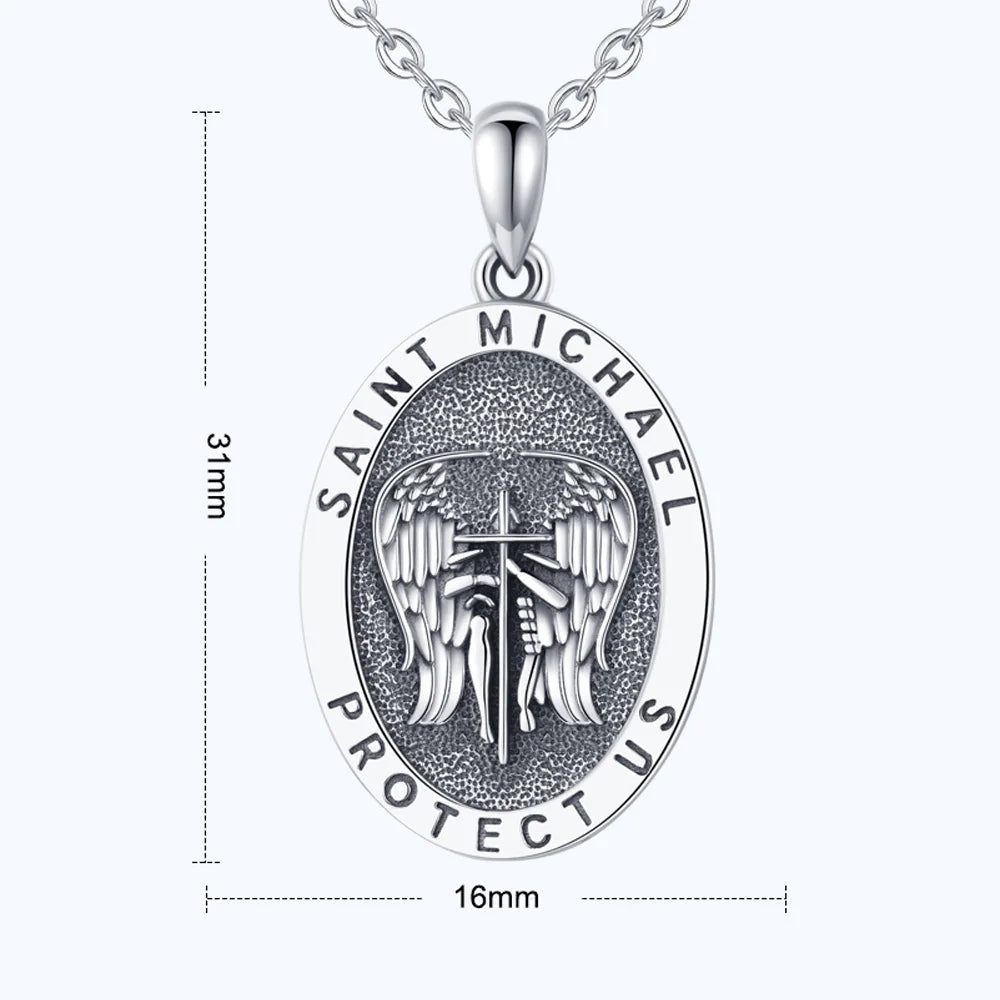 Eudora St. Michael Angel Wings Necklace 925 Silver