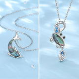 Sterling Silver Sea Turtle Necklace Abalone Pendant Ocean Jewelry Gift