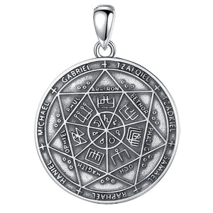 Eudora 925 Silver Archangels Necklace Pentagram Amulet Pendant
