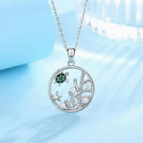 Sterling Silver Sea Turtle Pendant Necklace with Green Enamel Craft Pearls