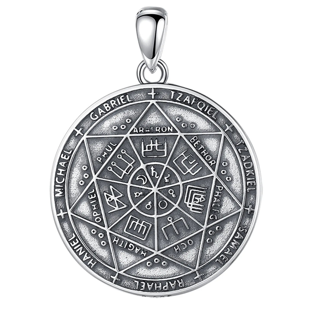 925 Silver Seven Archangels Amulet Necklace for Men