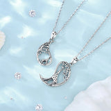 925 Silver Giraffe Sister Necklace Set Friendship Jewelry