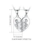 Eudora 925 Silver Sisters Necklace Heart Shape Jewelry for Sister