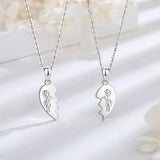Eudora 925 Silver Sisters Necklace Heart Shape Jewelry for Sister