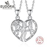 925 Silver Sisters Swing Necklace BFF Friendship Necklace For 2 Pcs