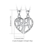 925 Silver Sisters Swing Necklace BFF Friendship Necklace For 2 Pcs
