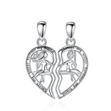 Eudora Silver Sisters Heart Necklace Set