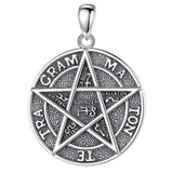 Eudora 925 Silver Solomon Pentagram Necklace Tetragrammaton Pendant