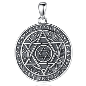 925 Silver Solomon Talisman Necklace Kabbalah Pendant