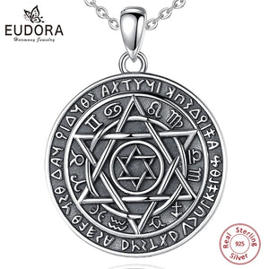925 Silver Solomon Talisman Necklace Kabbalah Pendant