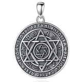 925 Silver Solomon Talisman Necklace Kabbalah Pendant