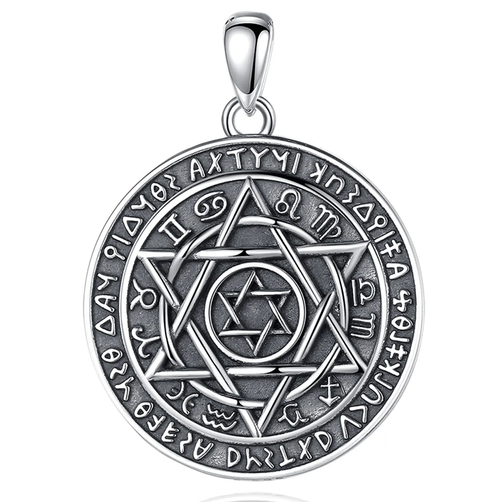 Eudora 925 Silver Solomon Talisman Pentagram Necklace