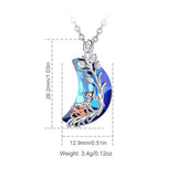 Eudora Spotty Dogs Necklace Moon Pendant Crystal Silver Jewelry