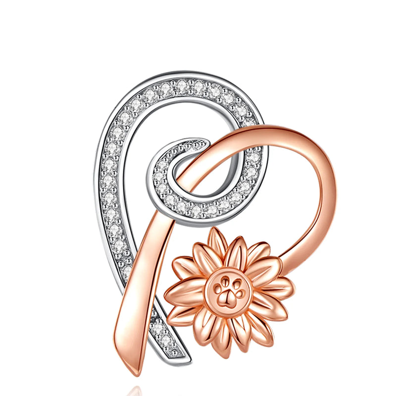 Eudora Sunflower Necklace Zircon Pendant Silver Jewelry for Women