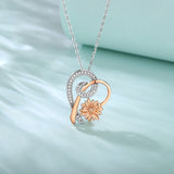 Eudora Sunflower Necklace Zircon Pendant Silver Jewelry for Women