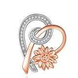 Eudora Sunflower Necklace Zircon Pendant Silver Jewelry for Women
