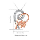Eudora Sunflower Necklace Zircon Pendant Silver Jewelry for Women