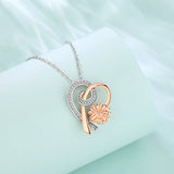 Eudora Sunflower Necklace Zircon Pendant Silver Jewelry for Women