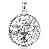 Eudora 925 Silver Tetragrammaton Pentagram Necklace Gothic Pendant