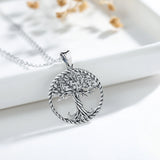 925 Silver Tree Of Life Necklace Twisted Oak Tree Charm with Chain CYD487