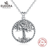 925 Silver Tree Of Life Necklace Twisted Oak Tree Charm with Chain CYD487