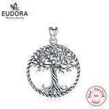 925 Silver Tree Of Life Necklace Twisted Oak Tree Charm with Chain CYD487