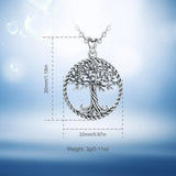 925 Silver Tree Of Life Necklace Twisted Oak Tree Charm with Chain CYD487
