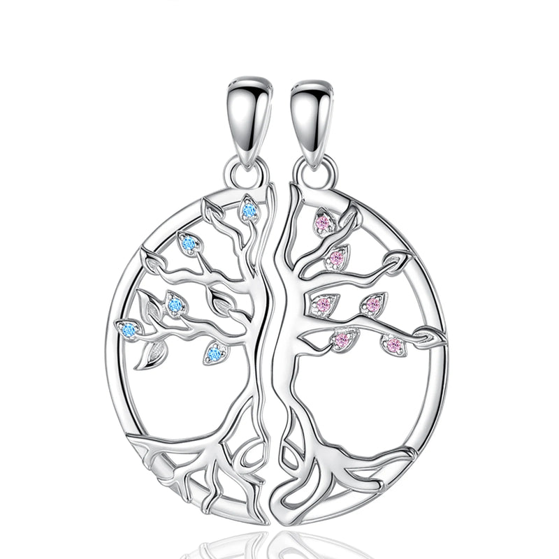 925 Silver Tree of Life Necklace Set BFF Friendship Jewelry Sisters