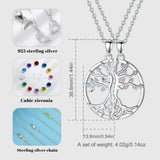 925 Silver Tree of Life Necklace Set BFF Friendship Jewelry Sisters