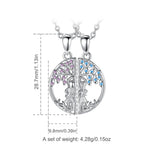 Tree of Life Friendship Necklace Purple Zircon Sisters Necklace For 2 Pcs