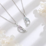 Tree of Life Friendship Necklace Purple Zircon Sisters Necklace For 2 Pcs