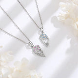 925 Silver Tree of Life BFF Necklace Purple Zircon Sisters Set