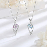 925 Silver Tree of Life BFF Necklace Purple Zircon Sisters Set