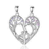 925 Silver Tree of Life Heart Necklace Set for Sisters