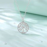 Eudora Tree of Life Necklace 925 Sterling Silver Zircon Pendant Jewelry
