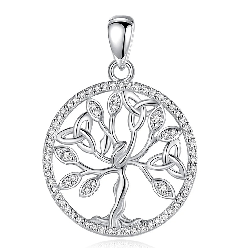 Eudora Tree of Life Necklace 925 Sterling Silver Zircon Pendant Jewelry