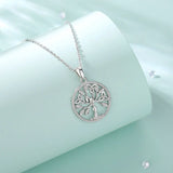 Eudora Tree of Life Necklace 925 Sterling Silver Zircon Pendant Jewelry